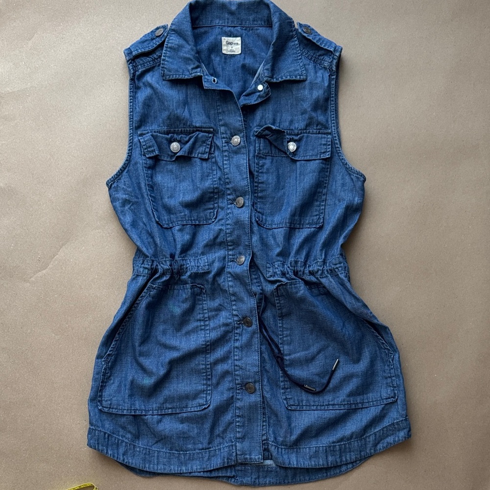 GAP Blue Denim button down dress sz S